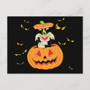 Invitation Carte Postale SYLVESTER™ Cacher dans un Jack-o-lanterne