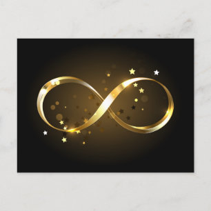 Invitation Carte Postale Symbole d'infini doré