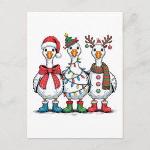 Invitation Carte Postale T-shirt drôle de canard de Noël Canard de vacances