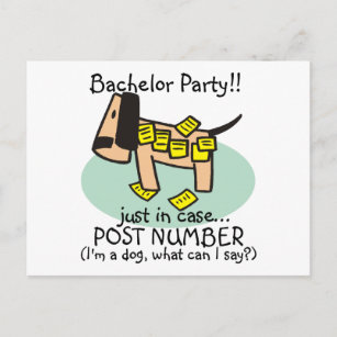Invitation Carte Postale T-shirts et cadeaux de chien de la fête de bachelo