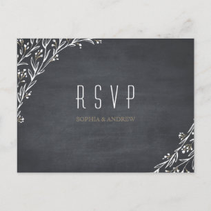 Invitation Carte Postale Tableau floral élégant RSVP l'épousant rustique