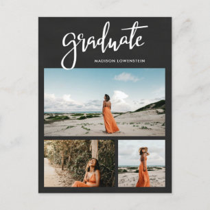 Invitation Carte Postale Tableau   Script Graduel Rustic Grad Photo