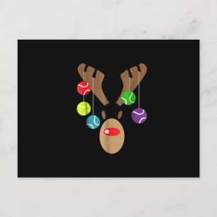 Invitation Carte Postale Tacky Christmas Tennis Reindeer With Tennis Ball