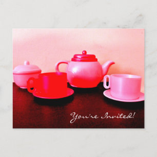 Invitation Carte Postale Tea Party