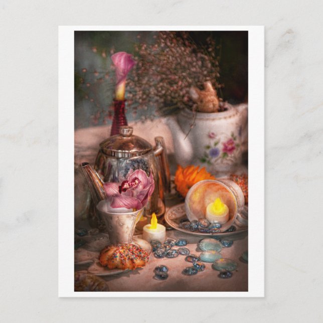 Invitation Carte Postale Tea Party - J'adorerais avoir du thé (Devant)