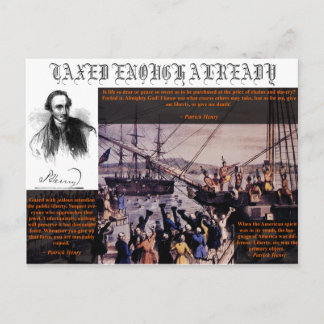 Invitation Carte Postale Tea Party Patrick Henry