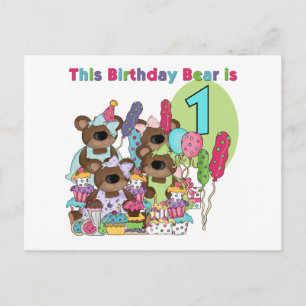 Invitation Carte Postale Teddy Bear Party 1st Birthday tshirts et cadeaux