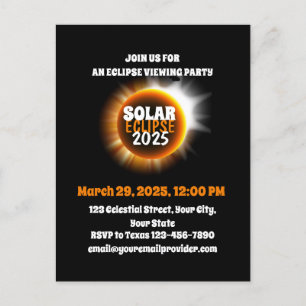 Invitation Carte Postale Témoin de l'éclipse solaire partielle 3/29/2025 US