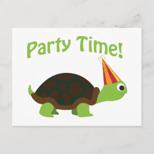 Invitation Carte Postale Temps de partie ! Tortue