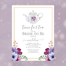Invitation Carte Postale Temps vintage Pour Thé Floral Fête des mariées Car