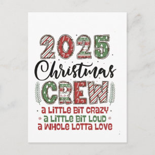 Invitation Carte Postale Tenue de Noël assortie pour l'équipage familial de
