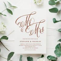 Terracotta M. et Mme Rustic Calligraphy Mariage
