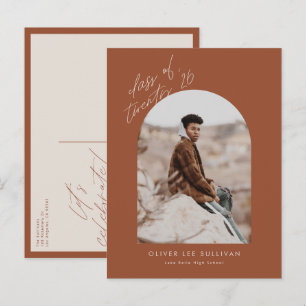 Invitation Carte Postale Terracotta Promotion 2026 Photo de fin d'études
