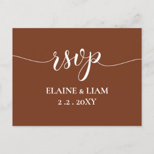 Invitation Carte Postale Terracotta Rustique Brûlé Orange Moderne RSVP