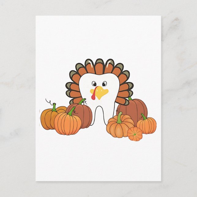 Invitation Carte Postale Thanksgiving Turquie Dental Dentist Dents Dents De (Devant)