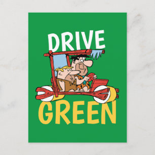 Invitation Carte Postale The Flintstones   Fred & Barney - Drive Green