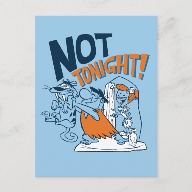 Invitation Carte Postale The Flintstones | Not Tonight! (Devant)