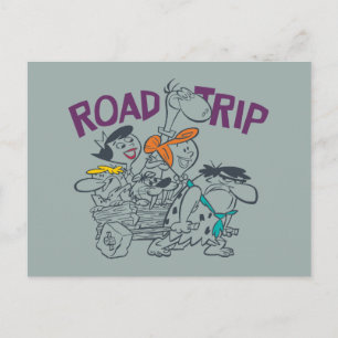 Invitation Carte Postale The Flintstones   Road Trip