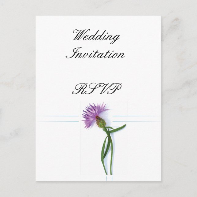 Invitation Carte Postale Thistle de mariage traditionnel écossais et celtiq (Devant)