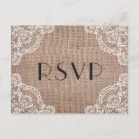 Toile de jute rustique avec coins en dentelle | Ch