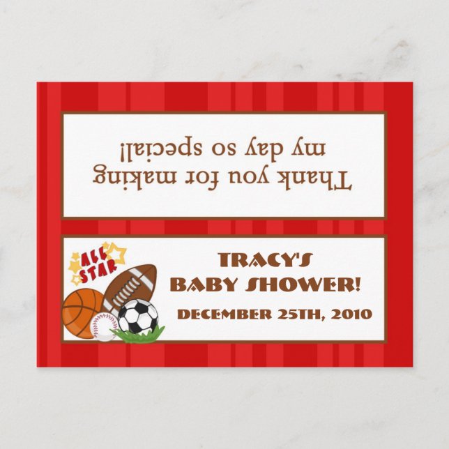 Invitation Carte Postale Toppe de sac de bonne taille Rouge étoile (Devant)