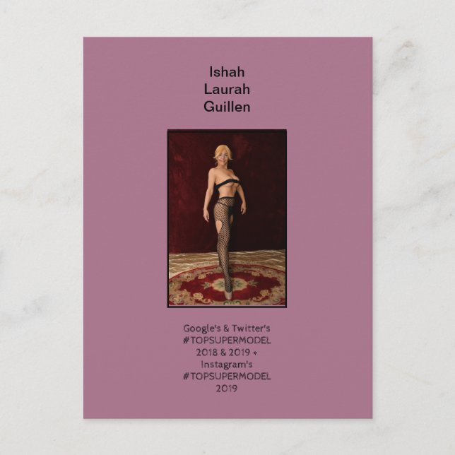 Invitation Carte Postale #TOPSUPERMODEL Ishah Laurah (Devant)