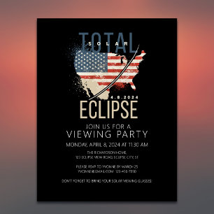 Invitation Carte Postale Total Total Solaire Eclipse USA Partie d'affichage