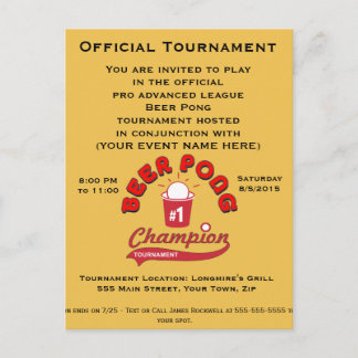 Invitation Carte Postale Tournoi