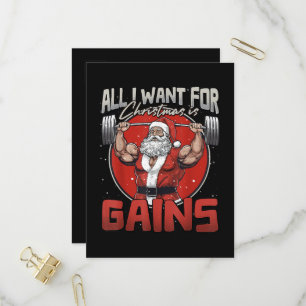 Invitation Carte Postale Tout ce que je veux pour Noël, c'est des gains drô