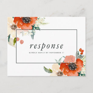 Invitation Carte Postale Traditions Élégantes Floral RSVP avec Choix de Rep