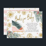 Invitation Carte Postale Traîneau rose oh quelle joie Livres d'hiver pour b<br><div class="desc">Traîneau rose oh quelle joie Livres d'hiver pour bébé</div>