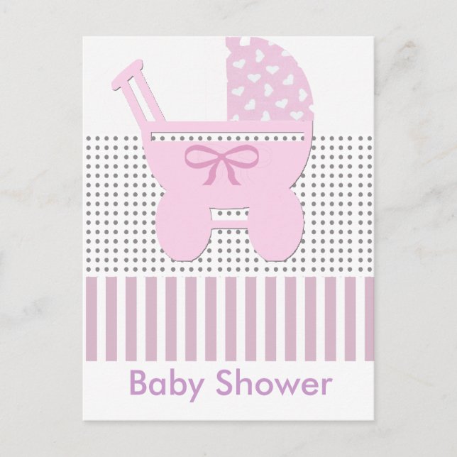 Invitation Carte Postale Transport de baby shower (Devant)
