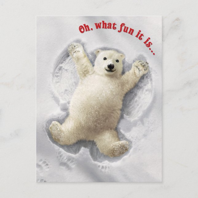 Invitation Carte Postale Très Grand Ange de Neige (Devant)