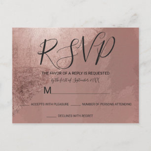 Invitation Carte Postale Triangle moderne Rose Gold Faux Foil RSVP