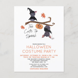 Invitation Carte Postale Trop mignon pour Spook la partie de costume de