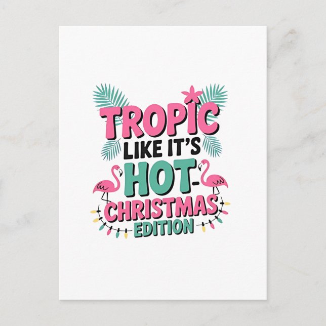 Invitation Carte Postale Tropic Like It’s Hot : Édition Noël (Devant)