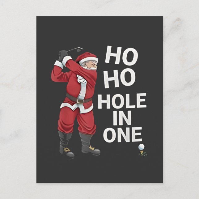 Invitation Carte Postale Trou en un drôle de golf Noël  (Devant)