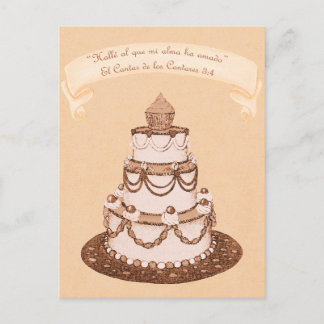 Invitation Carte Postale Trouvé un amour de l'âme~Écriture~Espagnol RSVP