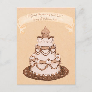 Invitation Carte Postale Trouvé un amour de l'âme~Mariage gâteau~Écriture R