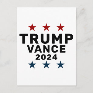Invitation Carte Postale Trump Vance 2024 Étoile Classique