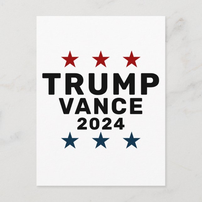 Invitation Carte Postale Trump Vance 2024 Étoile Classique (Devant)