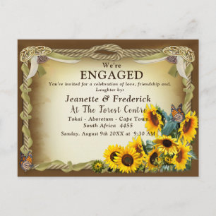 Invitation Carte Postale Tying the Knot Celebration Fiançailles