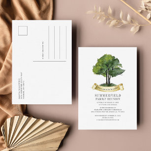 Invitation Carte Postale Typographie de l'aquarelle de l'arbre de la Réunio