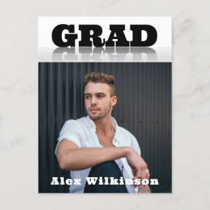 Invitation Carte Postale Typographie moderne Gris minimaliste photo GRAD