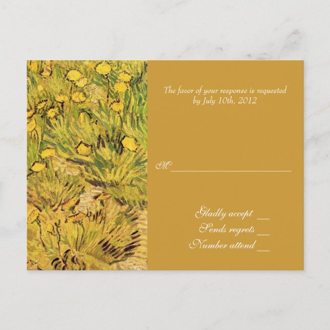 Invitation Carte Postale Un champ de fleurs jaunes, Vincent Van Gogh (Devant)