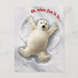 Invitation Carte Postale Un grand ange de neige