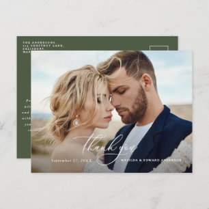 Invitation Carte Postale Un mariage rustique et élégant merci à la botaniqu