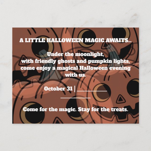 INVITATION CARTE POSTALE UN PEU DE MAGIE D'HALLOWEEN ATTEND (Devant)