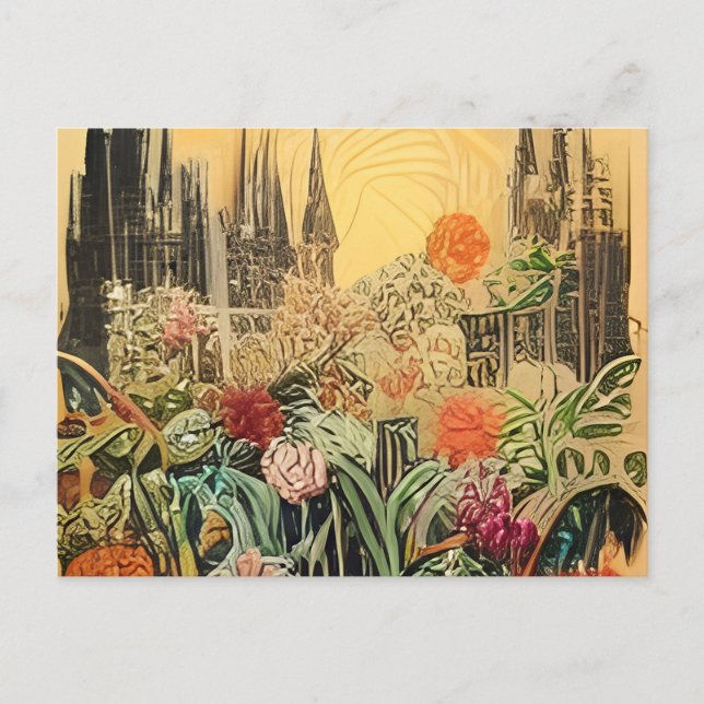 Invitation Carte Postale un tableau d'un vase rempli de fleurs (Devant)