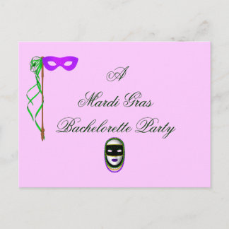 Invitation Carte Postale "Une Mardi Gras Bachelorette Party"